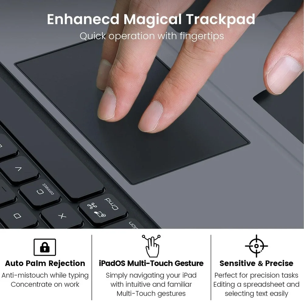 Nillkin iPad Pro 13 Keyboard Case Backlit Trackpad Rugged Cover M4 M5 Black